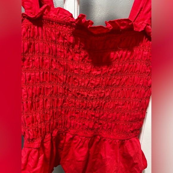 Meraki Smocked Red Top - Picture 4 of 7